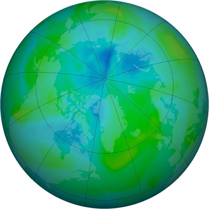 Arctic ozone map for 29 August 2005